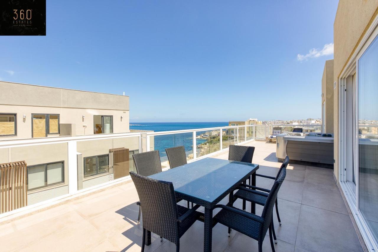 Lux Sea Front Penthouse With Breathtaking Views In St Pauls By 360 Estates Apartment St. Paul's Bay Exterior photo